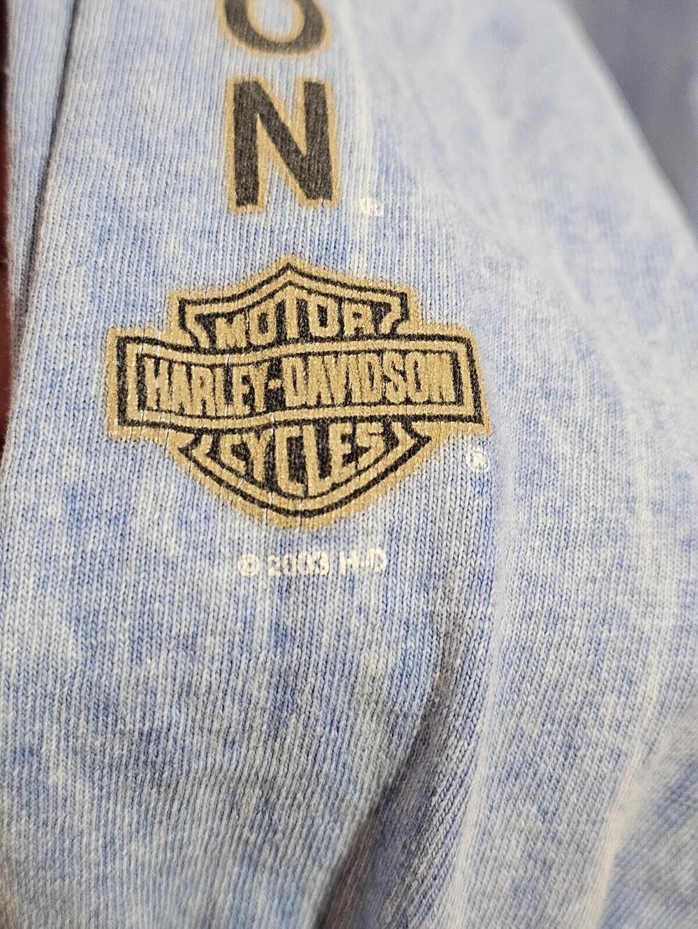 Harley Davidson Long Sleeve Vintage 2003 Chilkoot Skagway Alaska Size XL Blue - Picture 5 of 14